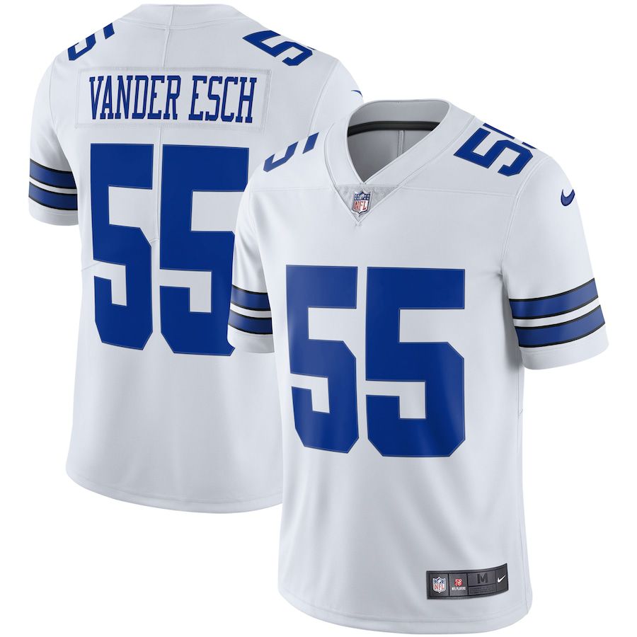Men Dallas Cowboys 55 Leighton Vander Esch Nike White Vapor Limited Player NFL Jersey